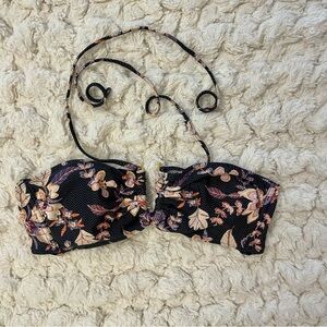 Floral Black Bikini Top